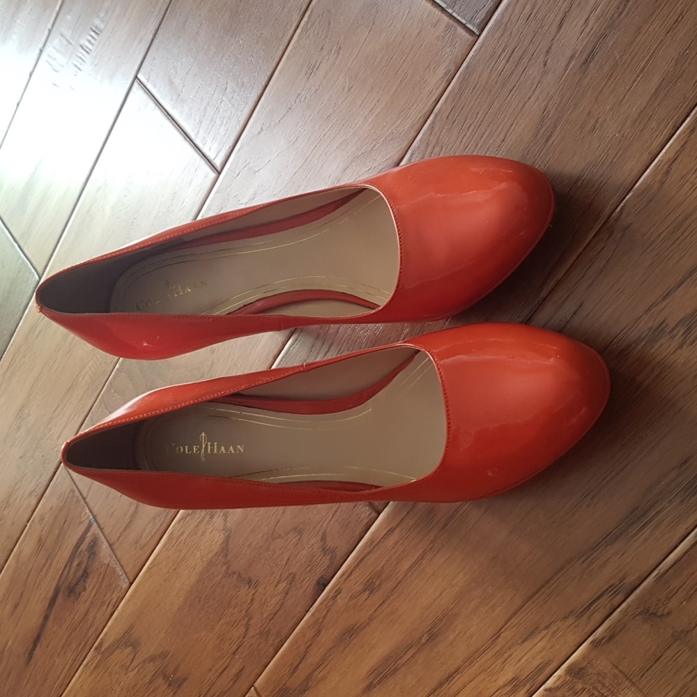 Cole Haan x Nike Air Chelsea Orange Patent Pumps Size 10B